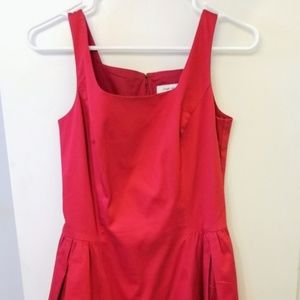 Cherry Red Isaac Mizrahi sleeveless pleated dress